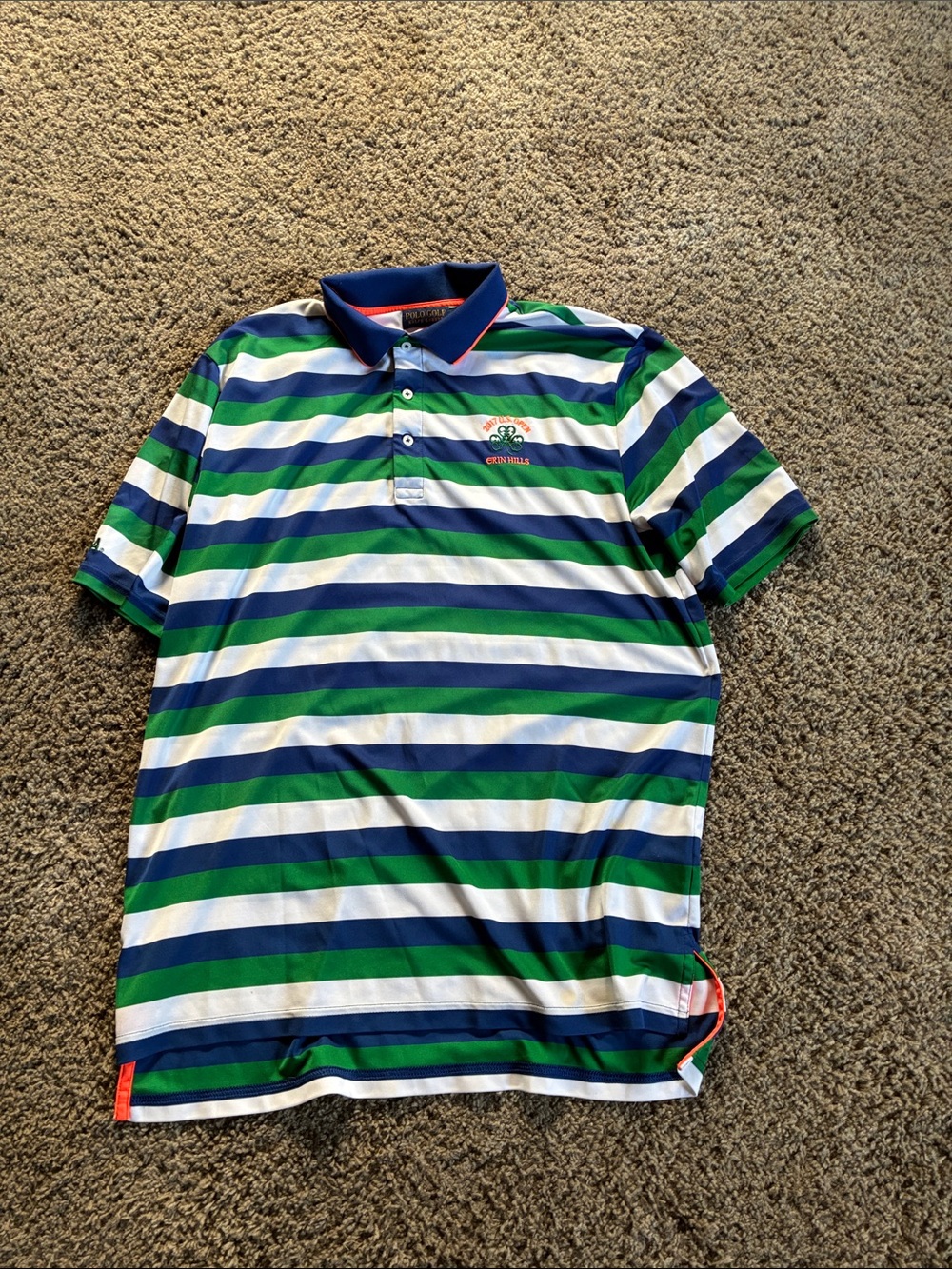 Polo by Ralph Lauren Green, Blue & White Striped Polo